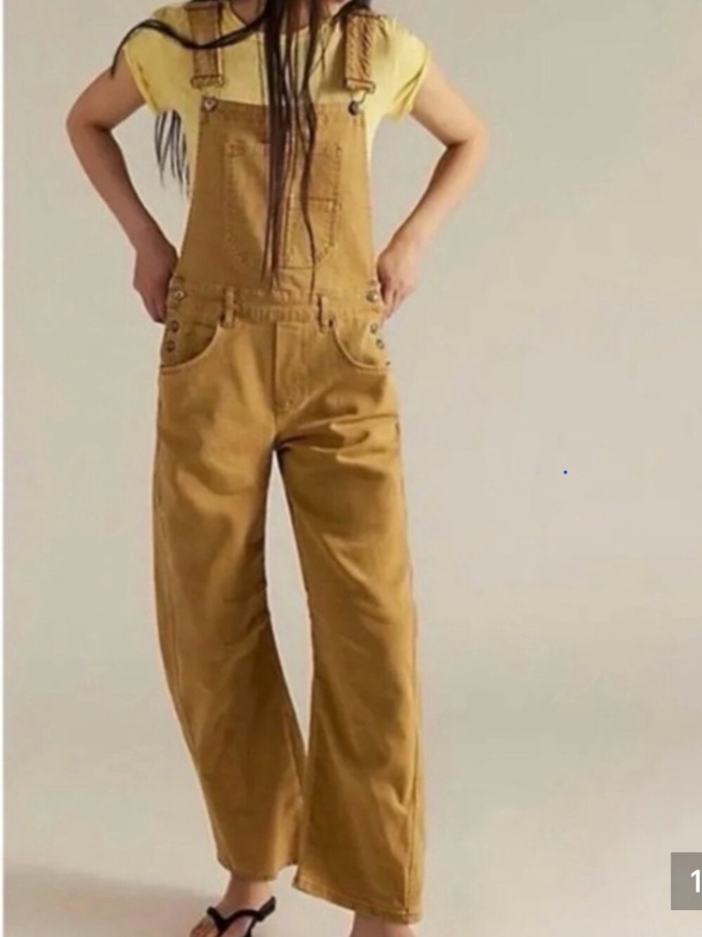 We The Free Good Luck Barrel Overalls - Yellow - Small ( Medium) OVERSIZED💛